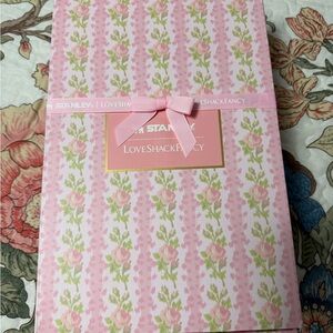 LoveShackFancy Pink Floral Patterned Gift Box with Ribbon